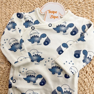 Body Kimono M/L My Little Dino - Azul Jeans e Off White